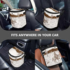 Cowboy Car Trash Can with Lid Leak Proof Car Trash Bag Waterproof Car Garbage Can, Polyester Trash Bin Hanging for Minivan SUV Truck