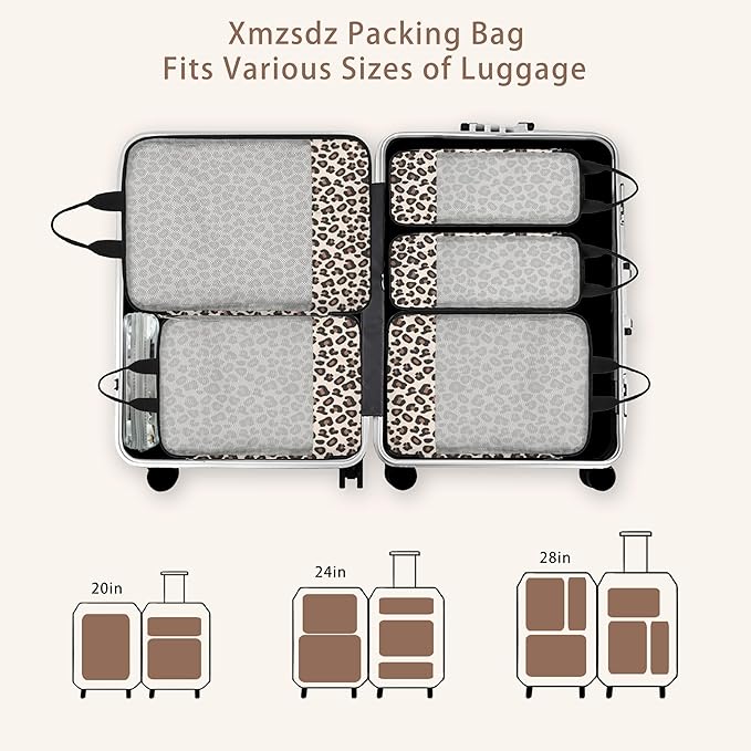 7 Pcs Compression Packing Cubes for Travel Luggage, Lightweight Suitcase Organizer Bags Set, Compression Packaging Cube for T