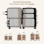 7 Pcs Compression Packing Cubes for Travel Luggage, Lightweight Suitcase Organizer Bags Set, Compression Packaging Cube for T