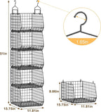 Capacity Upgrade Edition Deeper 4'' 5 Tier Foldable Hanging Closet Organizer and Storage，Wire Cabinet Shelves and Rack with 5