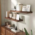 24 Inch Floating Shelves for Wall, 8 Inch Deep Floating Shelf for Storage & Display, Rustic Wall Mounted Shelf with Invisible