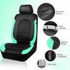 CAR PASS Leather Seat Covers, Breathable Universal Car Seat Cover Full Set for Cute Women Girly,Super 5mm Composite Sponge In