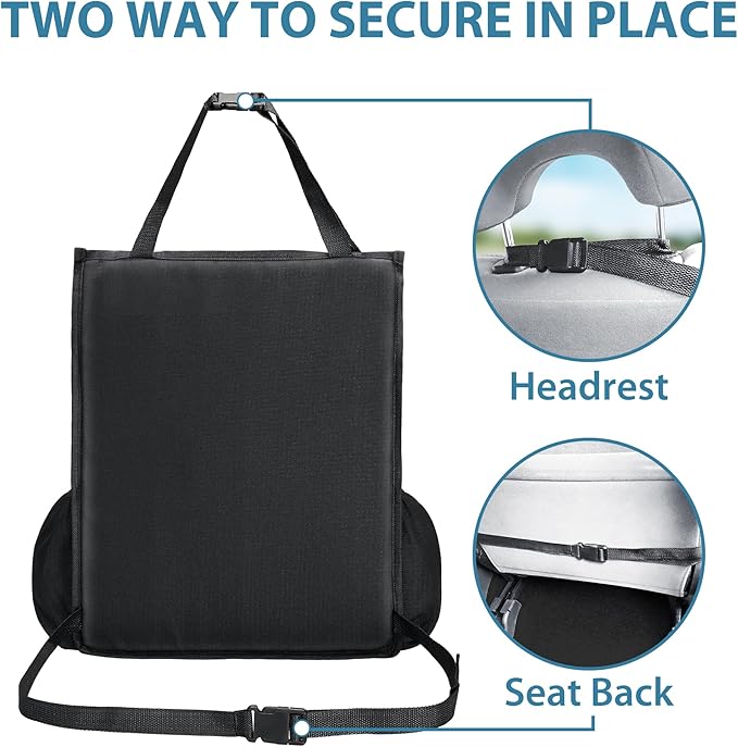 Elantrip Car Front Seat Organizer, Back Seat Storage with Adjustable Straps Truck Seat Organizers for Delivery Drive, Office File, Passenger Seat