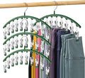 Legging Organizer for Closet, Metal Yoga Pants Hangers 4 Pack w/10 Clips Holds 40 Leggings, Space Saving Hanging Closet Organ