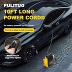 PULITUO Tire Inflator Portable Air Compressor - Car Accessories 12V DC Air Pump for Car Tires with Digital Pressure Gauge, Emergency LED Light for Wheel, Bike, Ball, Motor
