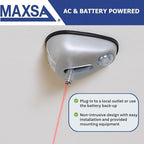 Maxsa 37310 Park Right Single Laser Parking Guide for Garage with Adjustable 360-Degree Laser, Motion Activated, AC Adapter a