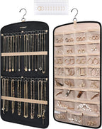 BAGSMART Hanging Jewelry Organizer, Necklace Holder Anti-tangle Earrings Rings Hanger with 10 Jewelry Bags Travel Storage Rol