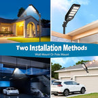 VUAA 4 Pack Solar Street Lights Outdoor Waterproof, 6500K 6000LM LED Street Light Dusk to Dawn,Solar Motion Sensor Lights Out