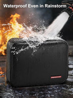 SMARTAKE Fireproof Document Box with Lock, Hard Case Waterproof Safe Box File Organizer, for Important Documents Papers Passp