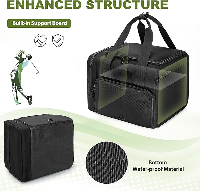 DSLEAF Small Golf Trunk Organizer Bag for Men & Women, Golf Car Locker with Bottom Shoe Space for A Pair of Shoes, Multiple