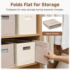 StorageWorks Fabric Storage Bins for Shelves, Closet Organizers and Storage Baskets, Collapsible Storage Bins with Cutout Han