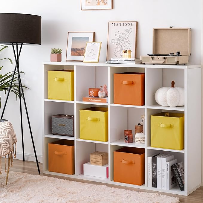 GRANNY SAYS 11 Inch Cube Storage Bins, Cube Storage Organizer, Fabric Storage Bins with Handle, Storage Cubes for Shelves, Cl