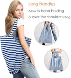 BeeGreen Reusable Foldable Shopping Totes with Handles,12 Pack Heavy Duty Polyester Fabric Geometry Grocery Bags, Large Fashion Reusable Bags for Travel & Groceries, Washable Cloth Bag Bulk