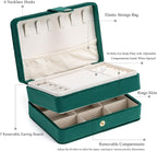 MODENGKONGJIAN Jewelry Organizer Box, 2-Layer Large Jewelry Storage Case, Portable Travel Jewelrys Display Holder for Earring