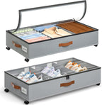 Yecaye Under Bed Storage with Wheels, 2Pack Under Bed Storage Containers and 2Pack Under Bed Shoe Storage Organizer Grey