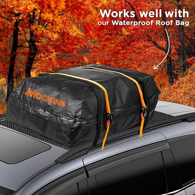 Mockins 60"x40" Anti Slip Mat for Car Top Carrier Rack & Rooftop Cargo Bag | Trimmable Car Roof Cargo Carrier Pad | Multifunctional Roof Rack Pads Mat Cargo Liner | Protective Mat for Truck SUV Van RV