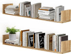 Floating Book Shelves,32 Inches Wall Bookshelf U Shaped,Long Hanging Bookshelf for Wall,Large Rustic Storage Books Shelves fo