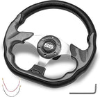 NOKINS Golf Cart Steering Wheel, Universal for EZGO TXT/RXV/Club Car DS/Precedent/Yamaha Fit Most Golf Cart (D Shape Carbon Fiber)