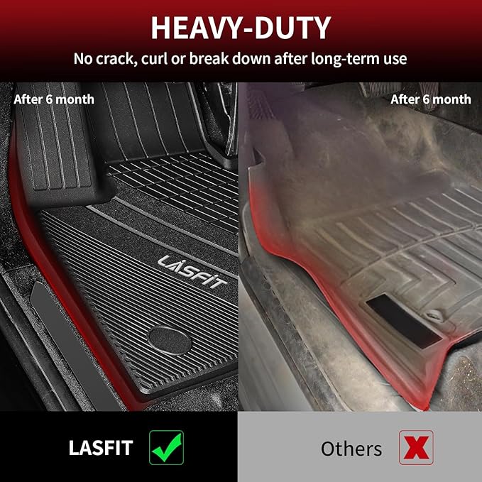 LASFIT Floor Mats Fit for BMW X7 2019-2025 2026 7 Seaters, Custom Fit TPE All Weather Waterproof Floor Mat Front & Rear Rows Car Liners for xDrive40i xDrive50i M50i M60i, Black