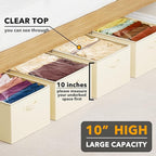 SpaceAid 4 Pack 10" High Under Bed Storage Containers, Large Underbed Storage Organizer Bins with Lids for Bedroom, Dorm, Clo