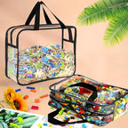 6 Packs Large Toy Storage Bags with Labels, Reusable Clear PVC Board Game Storage, Travel Waterproof Organizer Bags with Zipp