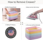 Rainbow Rope Basket for Storage 4 Pack Baskets for Shelves Woven Toy Storage Bins for Nursery Kids in Classroom 12.7"Lx9"Wx7.