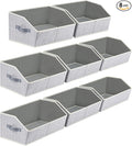 Homsorout Trapezoid Bins for Organization - 8 Pack Storage Cubes, Decorative Fabric Organizer Bins, Large Baskets for Storage