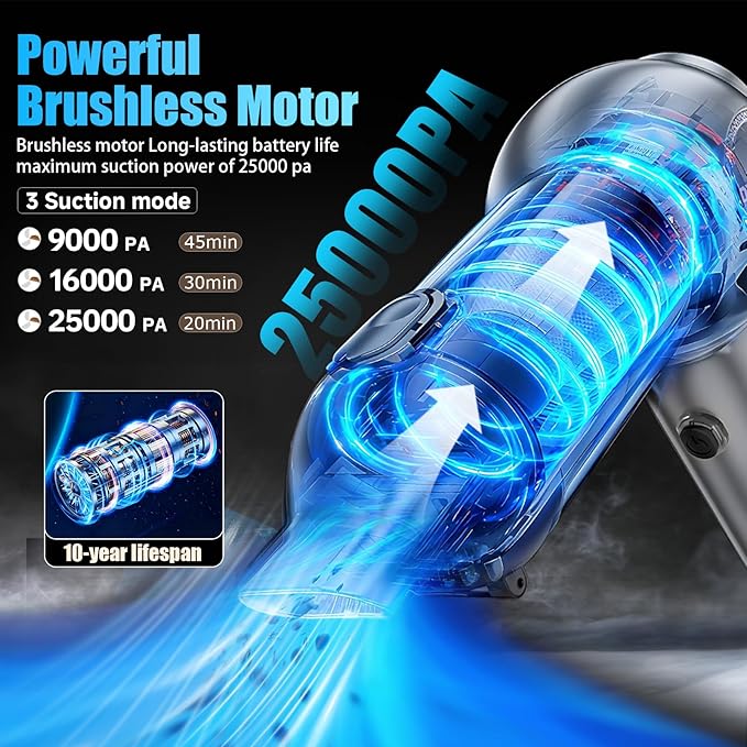 Handheld Car Vacuum Portable Cordless（Equipped with a one-Touch Window Breaker and Seatbelt Cutter ） Car Vacuum Cleaner with 
