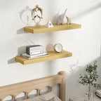 Fun Memories Rustic Wood Floating Shelves for Wall, Space-Saving Wall Mounted Shelves for Bathroom, Bedroom, Living Room and 