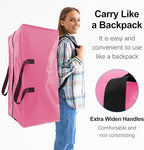 6 Pack Heavy Duty Extra Large Moving Bags W/Backpack Straps - Strong Handles & Zippers, Storage Totes For Space Saving, Fold 
