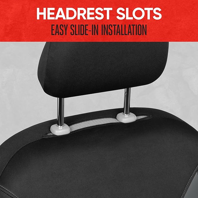 Motor Trend SpillGuard 2 Gray Seat Covers for Cars & Seat Covers for Trucks - Neoprene Lining Waterproof Car Seat Covers Fron
