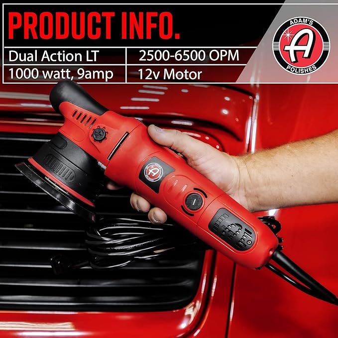 Adam's Polishes 9mm Dual Action Car Polisher (Polishing Kit) - Buffer Car Scratch Remover for Car Detailing | Includes Polish, Compound & Pads