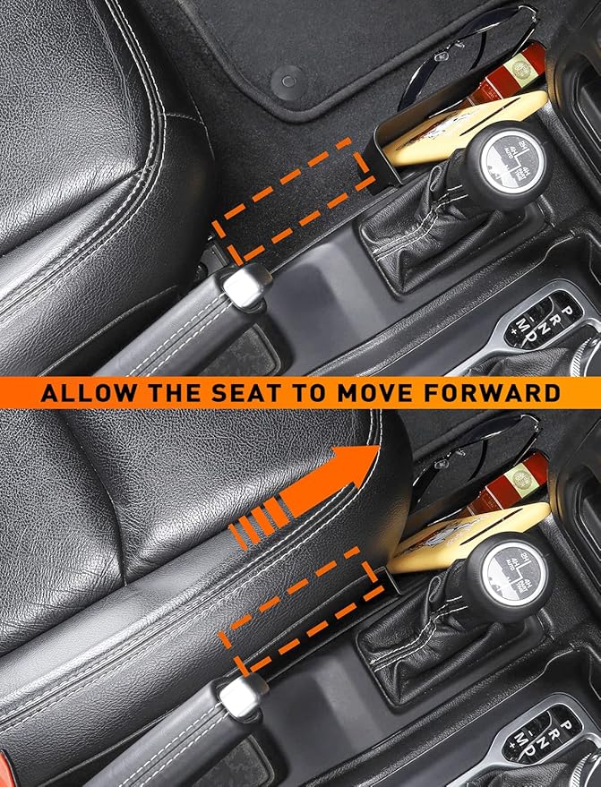 Savadicar GT-2 Shifter Storage Box, American Flag Gear Shift Tray, Center Console Organizer for 2018-2025 Jeep Wrangler JL JLU 4XE & Gladiator JT, Interior Accessories, Black,1 PC