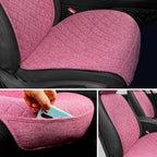 Linen Car Seat Cover - Non-Slip & Breathable - Universal Fit for Cars, Vans, SUVs, Trucks - 2 Units - Pink
