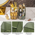 DASITON Large Capacity Makeup Brush Holder,3 Slot Makeup Brush Cup,Vintage striped Make Up Brush Holder,for Vanity Decor,Bath