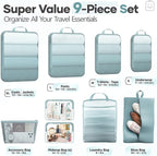 Veken 9/11 Set Compression Packing Cubes for Travel Essentials,Compressible Expandable Large Luggage Suitcase Organizer Bags 