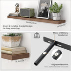 Heimlove 36 Inch Floating Shelves for Wall,Mounted Storage & Display Wood Shelves with Invisible Brackets,Hanging Shelf for B