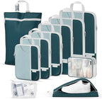 Percover Compression Packing Cubes 10-Piece Set, Packing Cubes Compression for Travel with Toiletry Bag, Laundry & Shoe Bag, 