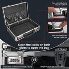 LOCKCURX File Organizer Storage Box - 14.2 x 9.4 x 4.5 Inch Medium, Portable Locking Storage Totes with Dual Combination Lock