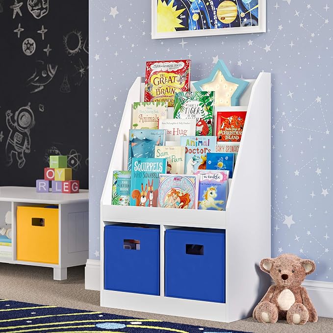RiverRidge Folding Storage Bins with Handles Blue Cube Storage Organizer for Closet, Bedroom & Playroom - Closet Organizers a