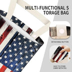 Car Garbage Can, Seat Back Hanging Cute Car Trash Can Bag, Car Organizer and Storage Bag for Travelling, Outdoor Retro American Flag