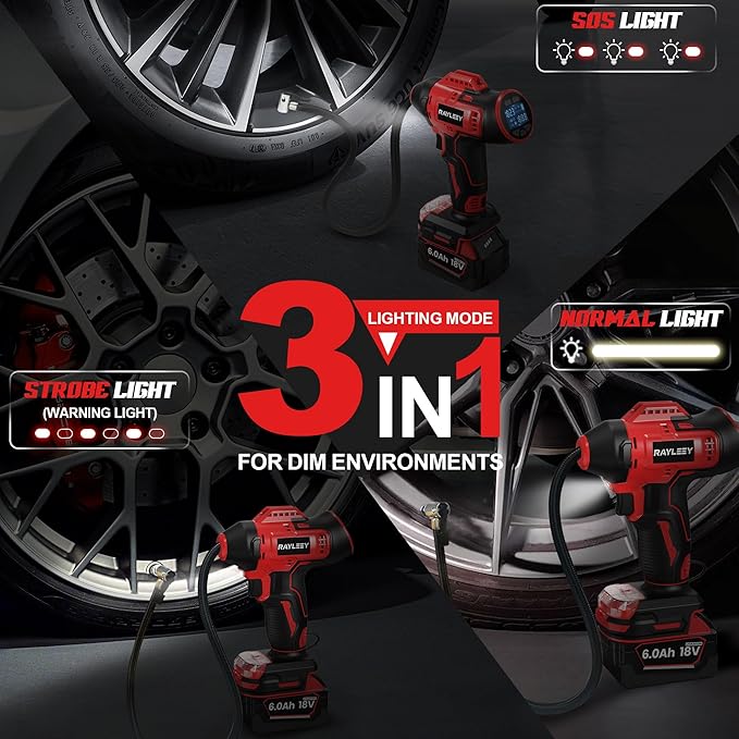 Tire Inflator Cordless for Milwaukee 18V Battery [Tool Only], 160PSI Portable Air Compressor with Pressure Gauge, Auto-Shutoff & Fast Inflation, Portable Air Pump for Car, Motorcycle, Bike, Ball