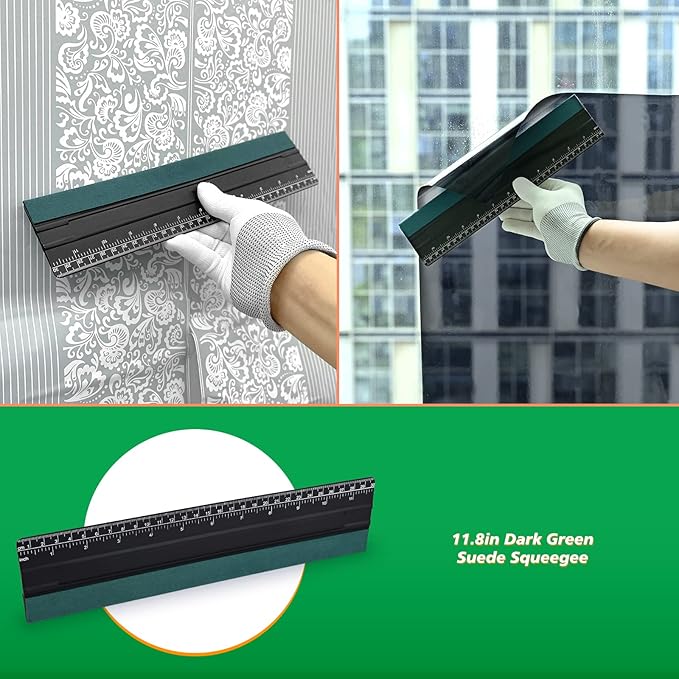 EHDIS Large Vinyl Squeegee Window Tint Tool 3PCS Big Size Felt Edge Wrap Scraper for Vinyl Graphic Decal Car Wrapping Applicator Wallpaper Smoothing (Black)