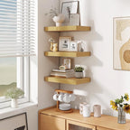 Fun Memories Floating Shelves for Wall - 10 x 16 Floating Shelf - Rustic Wood Storage Shelf - Wall Shelves with Invisible Bra