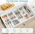 Vtopmart 12 Pack 2.36" Short Upgrade Drawer Dividers for Kitchen Drawer, 12.8"-22.3" Expandable Kitchen Drawer Organizer, Cle