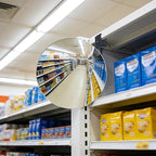 17.3" Wide‑Angle HD Convex Mirror with Crab Clamp Base - Acrylic Safety Security Traffic Corner Mirror, Round Frameless Observation Mirror for Garage, Driveway, Warehouse, Office, Store - Clamp-Mount