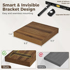 Fun Memories Square Floating Shelves for Wall, 9.3" W x 9.3" D x 1.4" H, Shelves for Wall with Invisible Brackets, Small Wood