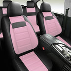 Leather 3D Foam Back Support Pink Car Seat Covers Full Set, Air Mesh Automotive Seat Covers, All Season Car Seat Cover Fit Au