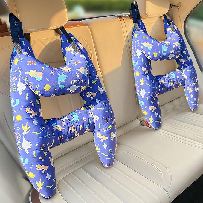 Upgraded Car Headrest Pillow Seatbelt Adjuster Pillow for Kids H Shaped Travel Pillow Cushion for Child Sleeping Neck Shoulde