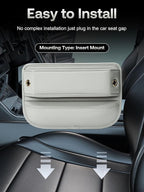 Premium Leather Car Seat Gap Filler Organizer (0.2”-1.2" Gaps), Clever Gifts for Car SUV Truck Owners (Beige, 1 Pack)